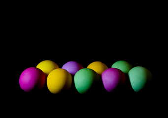 Easter eggs on black background
