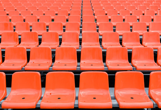 Empty Red Seats In The Stadium