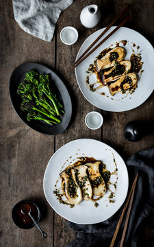 Boletus sauteed with bimi