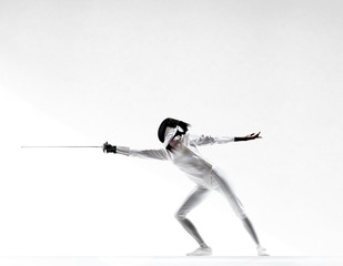 fencer lunging