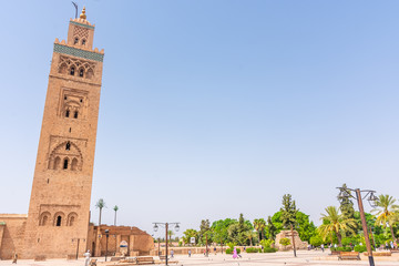 MARRAKECH, MOROCCO, 29 AUGUST 2018: The Koutobia Mosque