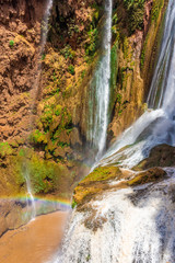 Beautiful rainbow over the Ouzoud Waterfall, Morocco
