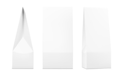 Realistic cardboard box mockups. Front and perspective view. Vector illustration isolated on white background. Can be use for food, medicine, cosmetic and other. Ready for your design. EPS10.	