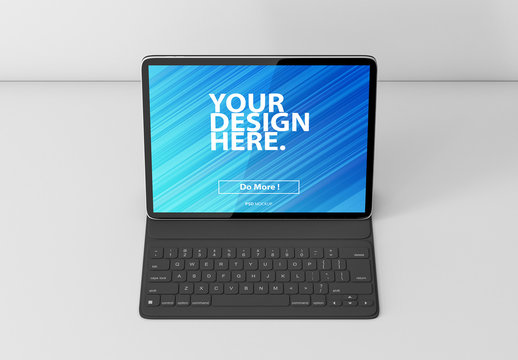 Tablet with Keyboard Mockup
