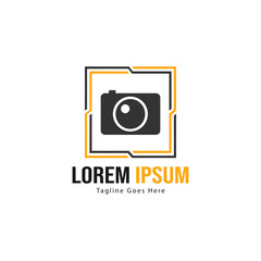 Photography logo template design. Photography logo with modern frame isolated on white background
