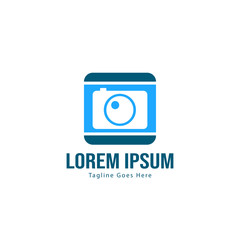 Photography logo template design. Photography logo with modern frame isolated on white background