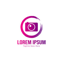 Photography logo template design. Photography logo with modern frame isolated on white background