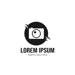 Photography logo template design. Photography logo with modern frame isolated on white background