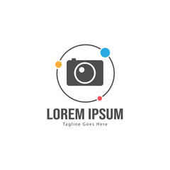 Photography logo template design. Photography logo with modern frame isolated on white background