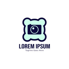 Photography logo template design. Photography logo with modern frame isolated on white background