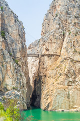 Bridge of the Caminito del Rey over the Garganta del Chorro near Malaga, Spain