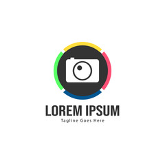 Photography logo template design. Photography logo with modern frame isolated on white background