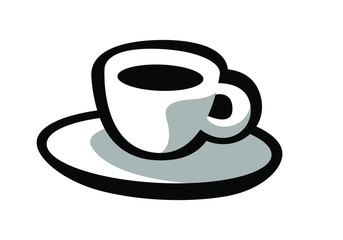 small cup of coffee. vector drawing for logo or illustration