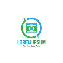Photography logo template design. Photography logo with modern frame isolated on white background