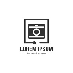 Photography logo template design. Photography logo with modern frame isolated on white background