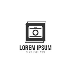 Photography logo template design. Photography logo with modern frame isolated on white background