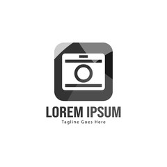 Photography logo template design. Photography logo with modern frame isolated on white background
