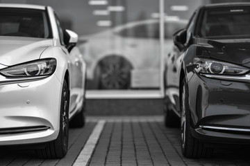 black and white cars - Powered by Adobe