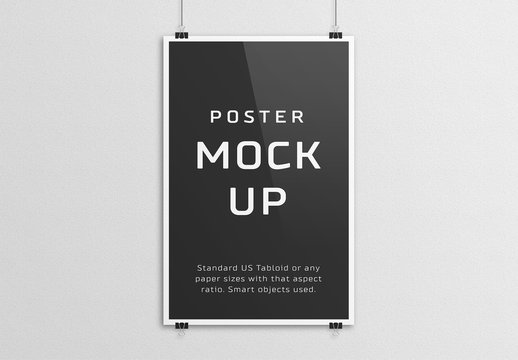 Framed Poster on Wall Mockup