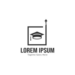 University logo template design. University logo with modern frame isolated on white background