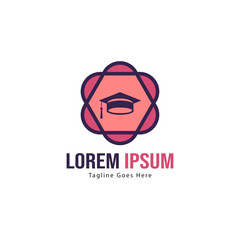 University logo template design. University logo with modern frame isolated on white background