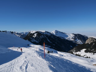 Fototapeta na wymiar skigebit in den schweizer alpen