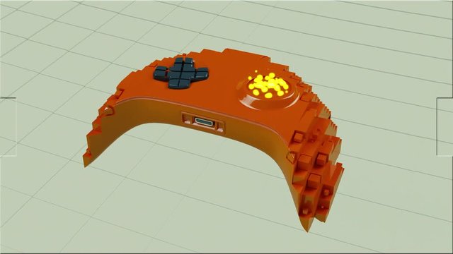 Making the Xbox controller of the blocks. UHD - 4K - 3D Rendering