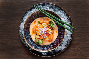 seafood ceviche on the ice