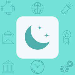 Half moon vector icon sign symbol