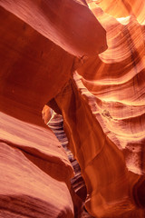 Amazing sandstone structures in the Upper Antelope Canyon - travel photography