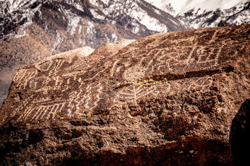 Ancient Petroglyphs at Chalfant Valley in the Eastern Sierra - travel photography