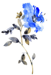 Naklejka na ściany i meble Watercolor painted blur flower