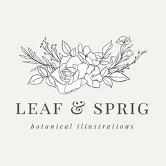 Floral Botanical Logo Illustration