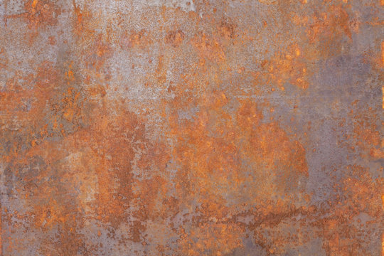 Sick Surface Of Rusty Metal With Jagged, Uneven Spotted. Rust Sheet Steel, Old Metal Iron Rust Texture. © Papin_Lab