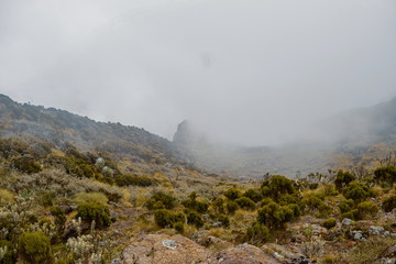The volcanic rock formations at Aberdare Ranges, Kenya