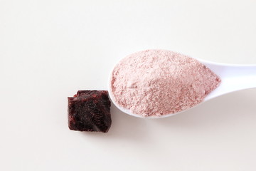 fine natural mineral Himalayan pink rock Salt also known as black salt or sanchal salt in spoon