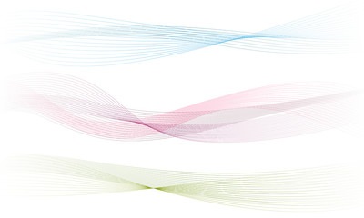 Abstract colorfull wave element for design. Digital frequency track equalizer. Stylized line art background.Vector illustration.Wave with lines created using blend tool.Curved wavy line, smooth stripe