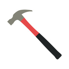 Hammer. Color silhouette. Vector illustration. Isolated object on white background. Isolate.