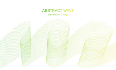 Abstract colorfull wave element for design. Digital frequency track equalizer. Stylized line art background.Vector illustration.Wave with lines created using blend tool.Curved wavy line, smooth stripe