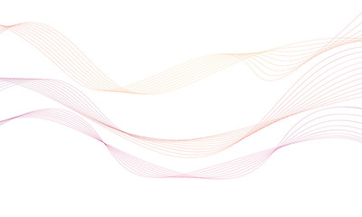 Abstract colorfull wave element for design. Digital frequency track equalizer. Stylized line art background.Vector illustration.Wave with lines created using blend tool.Curved wavy line, smooth stripe