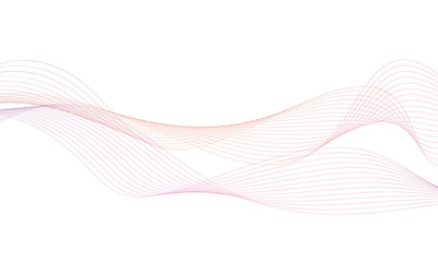 Abstract colorfull wave element for design. Digital frequency track equalizer. Stylized line art background.Vector illustration.Wave with lines created using blend tool.Curved wavy line, smooth stripe