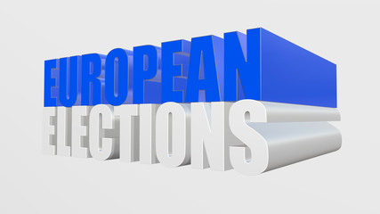 3D European Elections word isolated on white background 3d rendering.