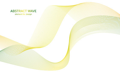 Abstract colorfull wave element for design. Digital frequency track equalizer. Stylized line art background.Vector illustration.Wave with lines created using blend tool.Curved wavy line, smooth stripe