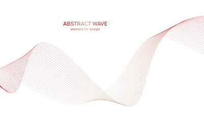Abstract colorfull wave element for design. Digital frequency track equalizer. Stylized line art background.Vector illustration.Wave with lines created using blend tool.Curved wavy line, smooth stripe
