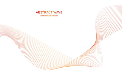 Abstract colorfull wave element for design. Digital frequency track equalizer. Stylized line art background.Vector illustration.Wave with lines created using blend tool.Curved wavy line, smooth stripe