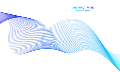 Fototapeta premium Abstract colorfull wave element for design. Digital frequency track equalizer. Stylized line art background.Vector illustration.Wave with lines created using blend tool.Curved wavy line, smooth stripe