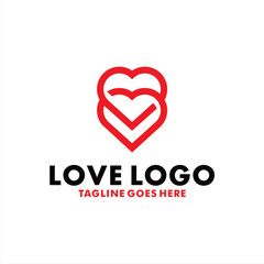 Love Logo Design Inspiration. Line Icon Vector. Modern And Creative Symbol.