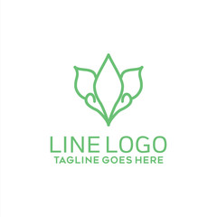 Line Flower Logo Design Inspiration. Flat Icon Vector. Flower Symbol.