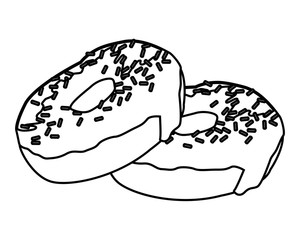 delicious donuts icon black and white