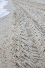 Panorama on the beach in winter time
